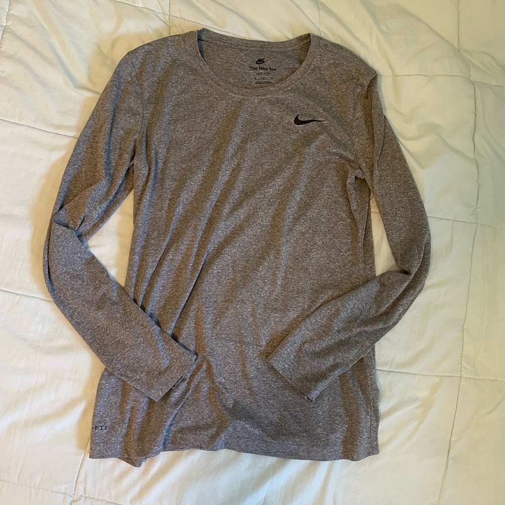 Nike Gray Dri-Fit Long Sleeve Tee